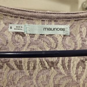 Maurices Lavender Lace Lightweight Summer Cardigan Small